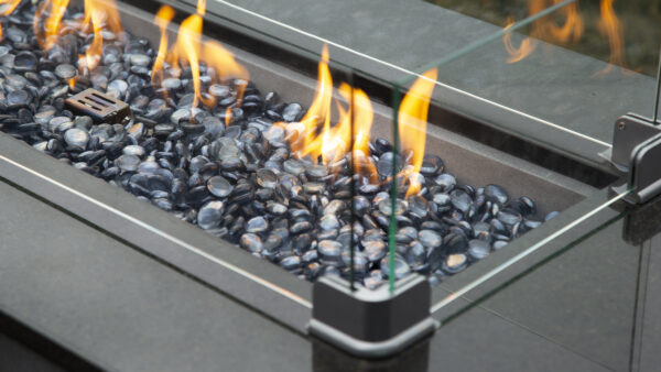 gasmate urbo rectangle gas fire table stones