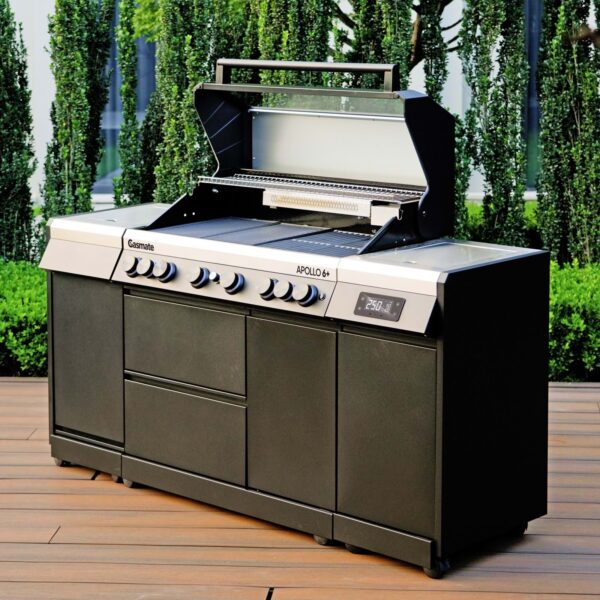 gasmate apollo 6 burner bbq kitchen open insitu