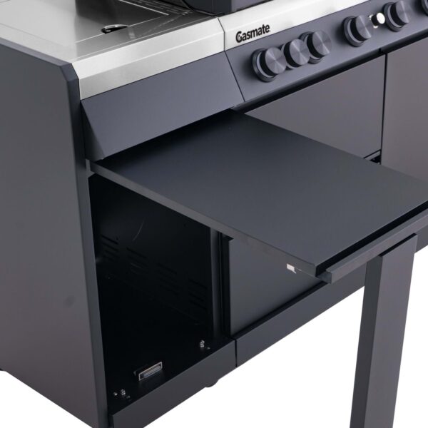 gasmate apollo 6 burner bbq kitchen shelf 2