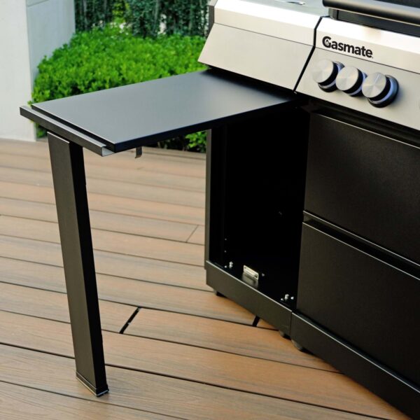 gasmate apollo 6 burner bbq kitchen shelf insitu